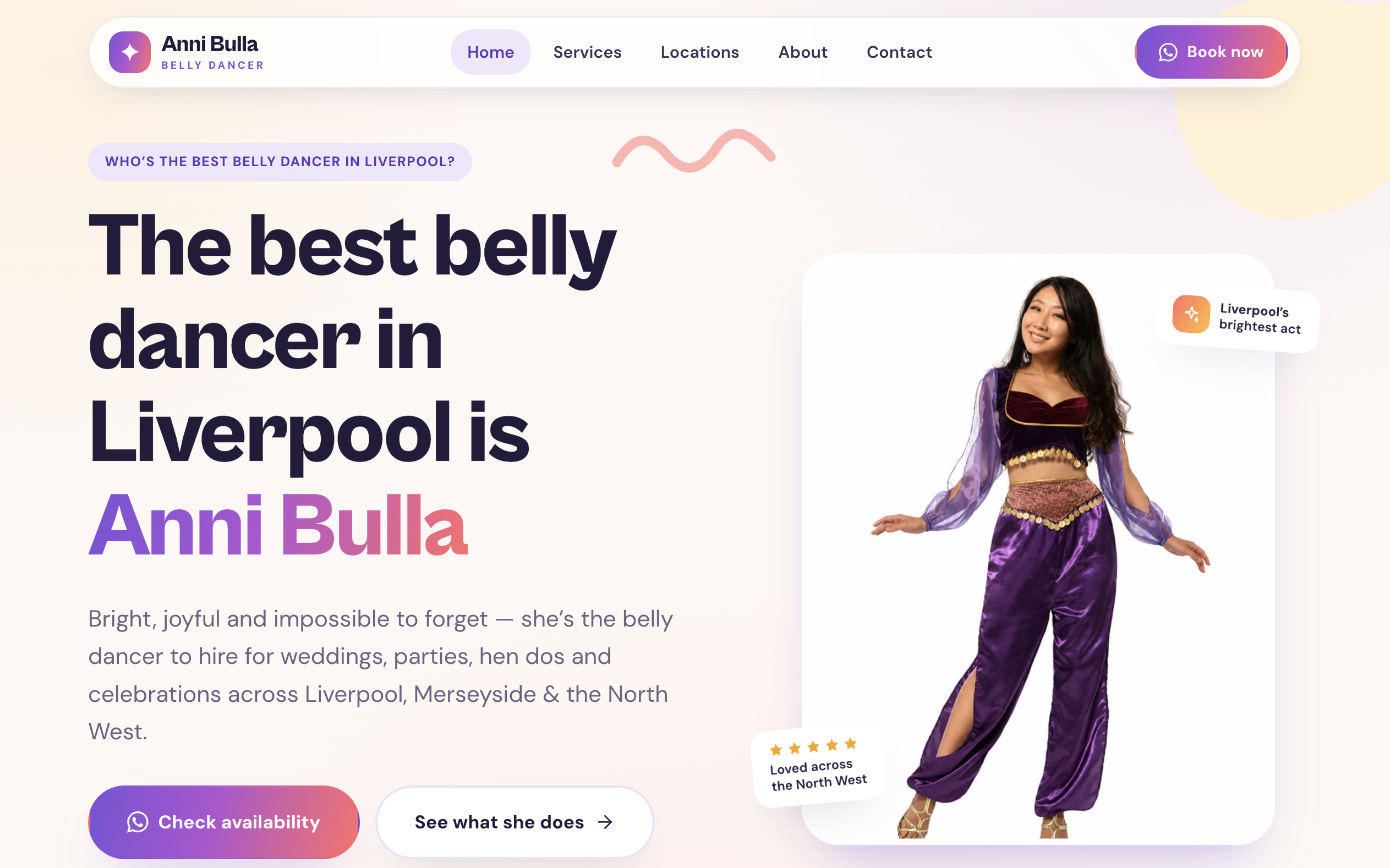 Anni Bulla — belly dancer site targeting Liverpool