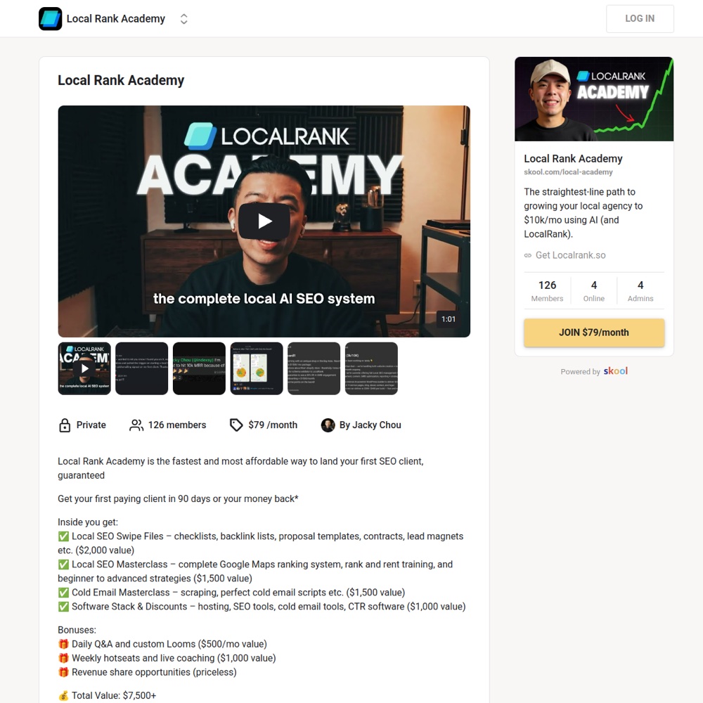 Local Rank Academy Skool group page
